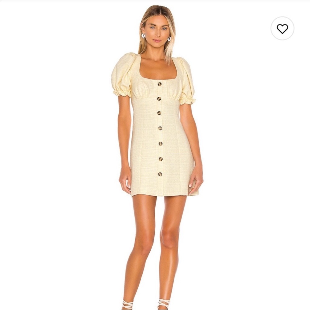 LPA Cream Puff Sleeve Mini Dress